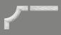 Preview: Wand 258-12 PU  25,5x25,5cm  Ecke/Viertelkreis passend zur Leiste Wand 258 PU